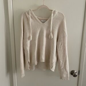 Lucky Brand Off-White Knit Sweater Hoodie
